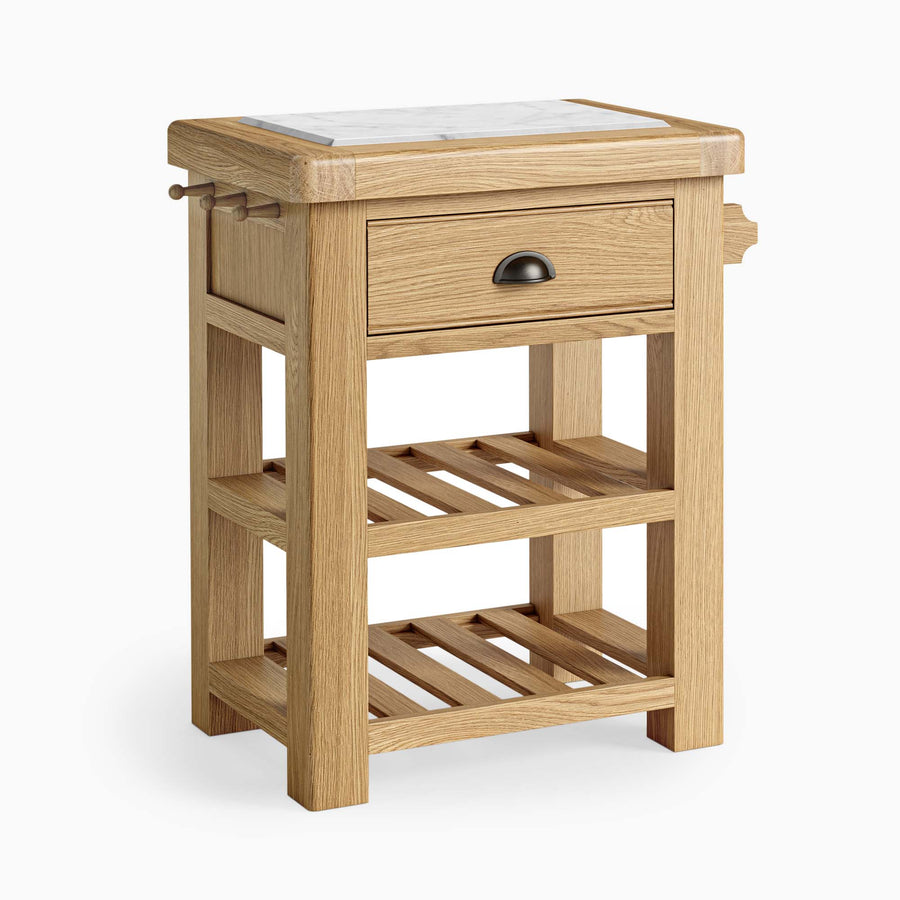 Navarre Small Kitchen Island - Small Kitchen Island Oak / Oak Veneer Storage Sterling Home 2