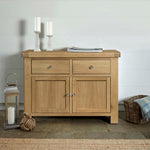 Navarre Small Sideboard - Small Sideboard Oak / Oak Veneer Storage Sterling Home 2