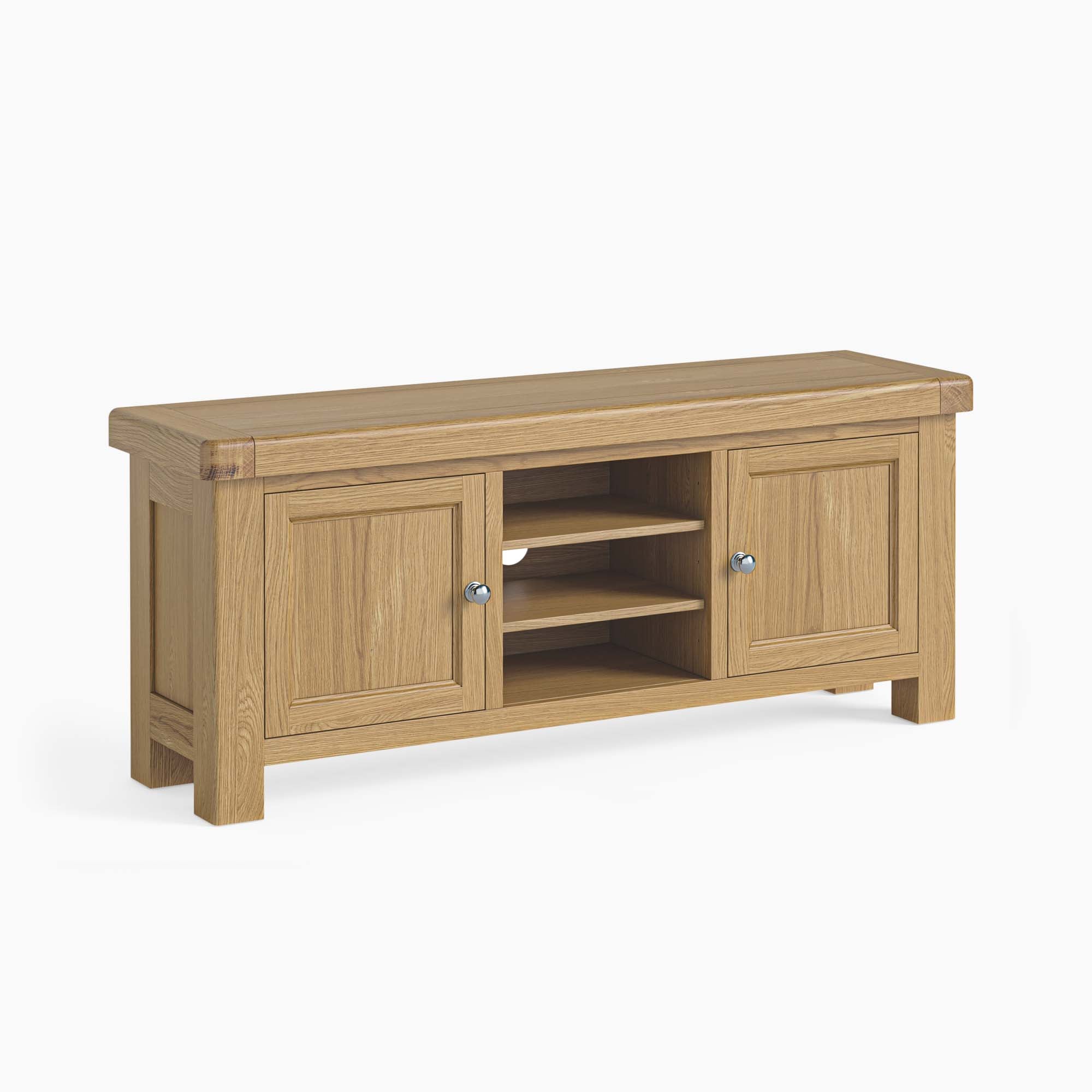 Navarre Small TV Unit - Small TV Unit Oak / Oak Veneer Storage Sterling Home 1