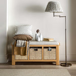 Navarre Storage Bench - Storage Bench Oak / Charcoal Fabric - Charcoal Storage Sterling Home 2