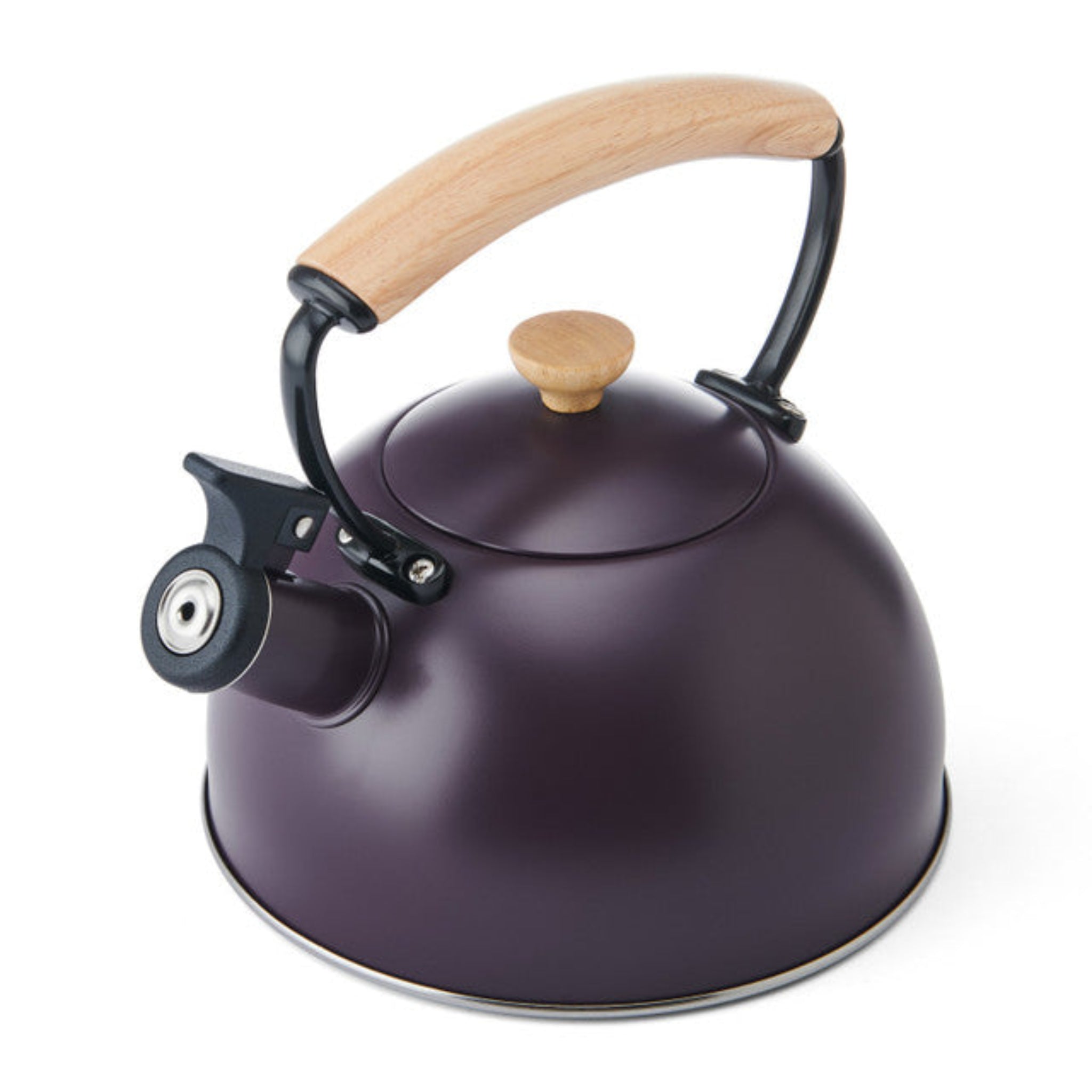La Cafetiere Purple Whistling Kettle - LC Whistling Kettle Wood Handle Purple 1.6L Sterling Home 2