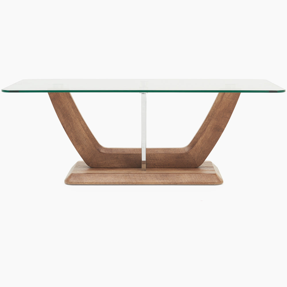 Newport Coffee Table - Coffee Table Two Tone / Chrome / Glass Sterling Home 1