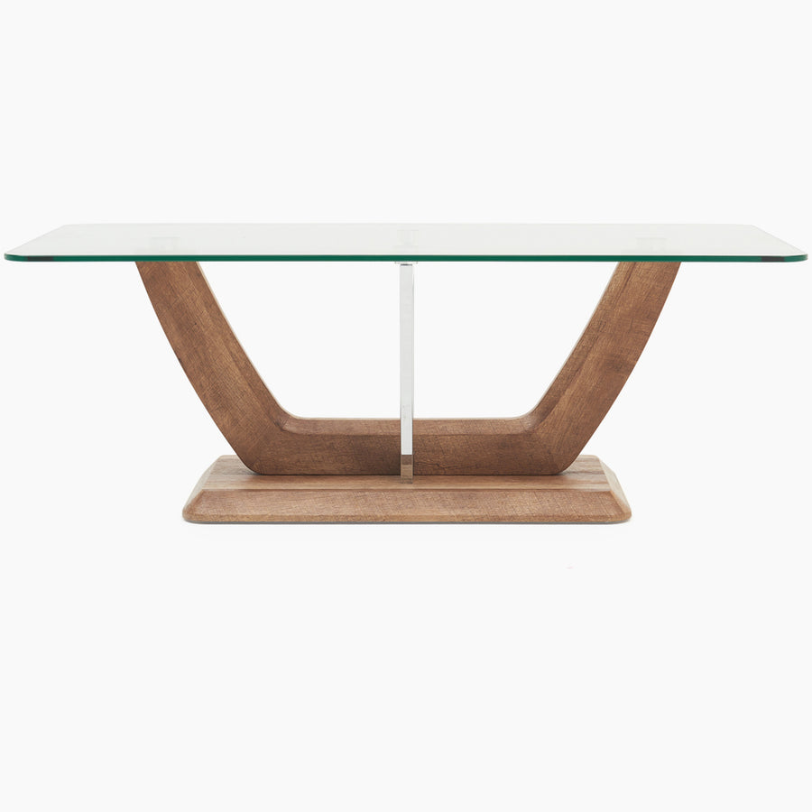 Newport Coffee Table - Coffee Table Two Tone / Chrome / Glass