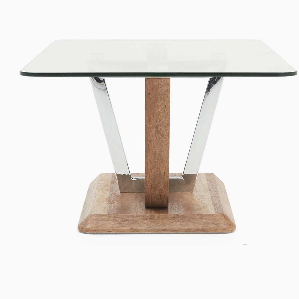 Newport Coffee Table - Coffee Table Two Tone / Chrome / Glass Sterling Home 3