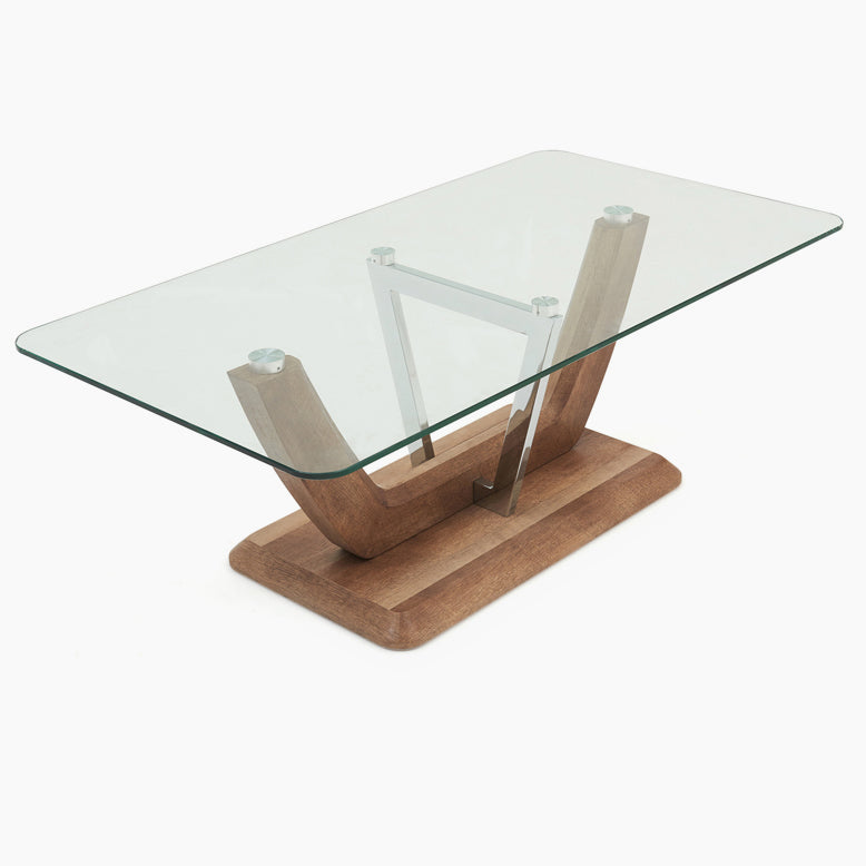 Newport Coffee Table - Coffee Table Two Tone / Chrome / Glass Sterling Home 4