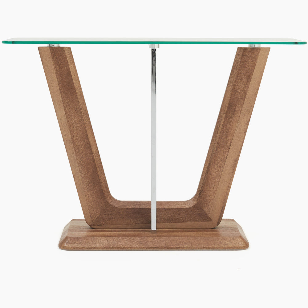 Newport Console Table - Sofa Table Two Tone / Chrome / Glass Sterling Home 1