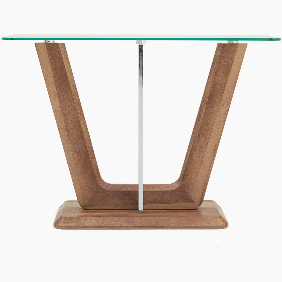 Newport Console Table - Sofa Table Two Tone / Chrome / Glass Sterling Home 1