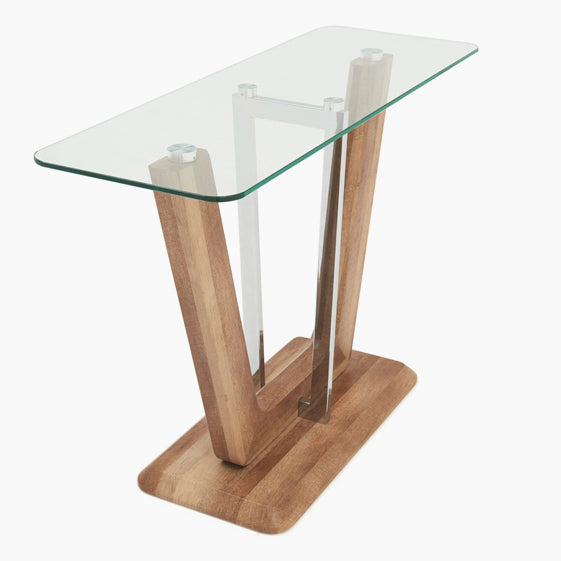 Newport Console Table - Sofa Table Two Tone / Chrome / Glass Sterling Home 3