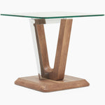 Newport Side Table - End Table Two Tone / Chrome / Glass Sterling Home 2