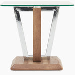 Newport Side Table - End Table Two Tone / Chrome / Glass Sterling Home 3