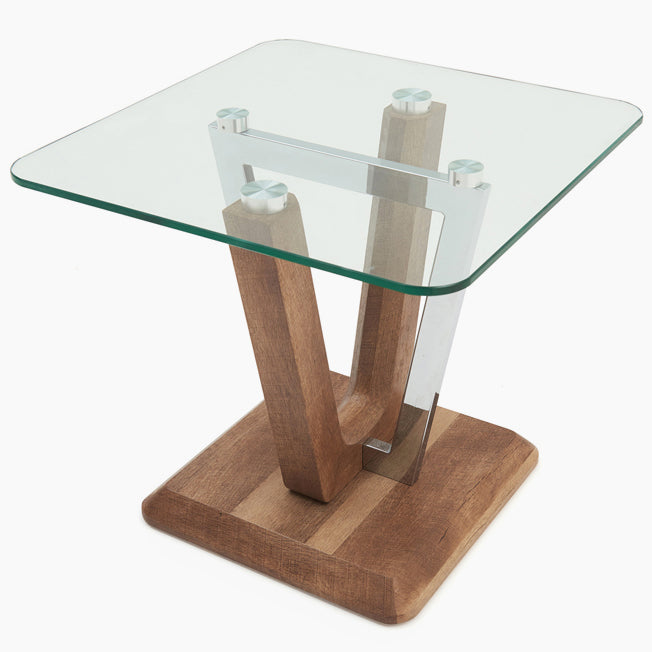 Newport Side Table - End Table Two Tone / Chrome / Glass Sterling Home 4