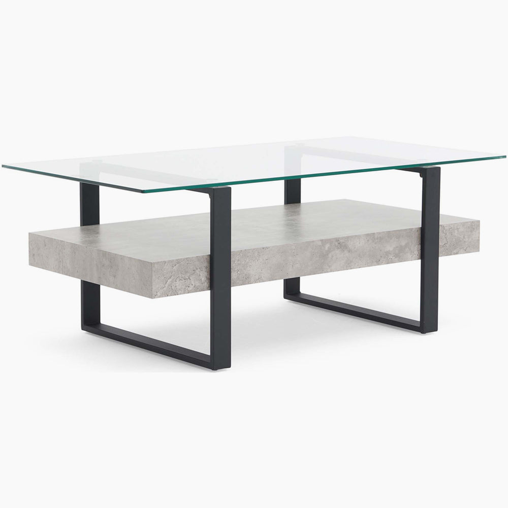 Newton Rectangular Coffee Table - Rectangular Coffee Table Light Concrete Tables Sterling Home 3