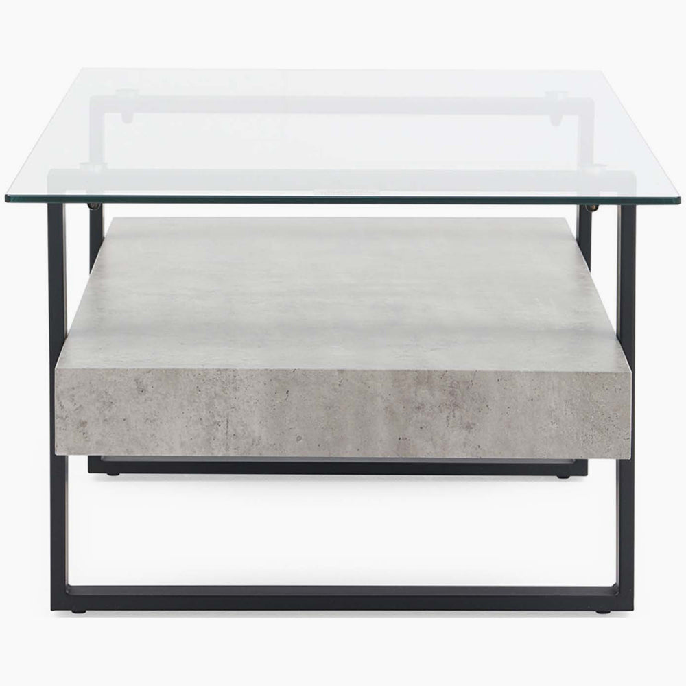Newton Rectangular Coffee Table - Rectangular Coffee Table Light Concrete Tables Sterling Home 4