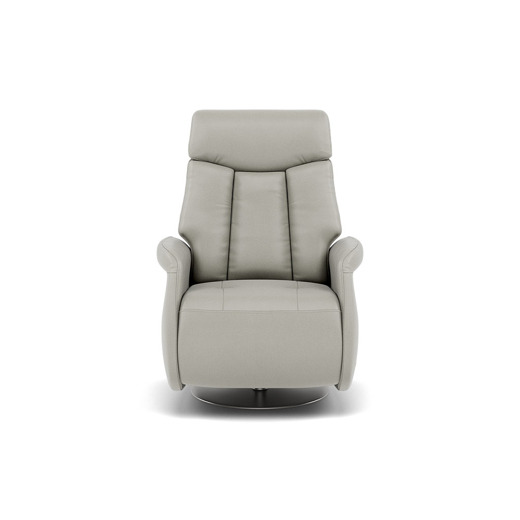 Nicoletti Break Recliner Armchair - Power Chair with Round Metal Base CB Armchairs Sterling Home 1 Macao Ice 371