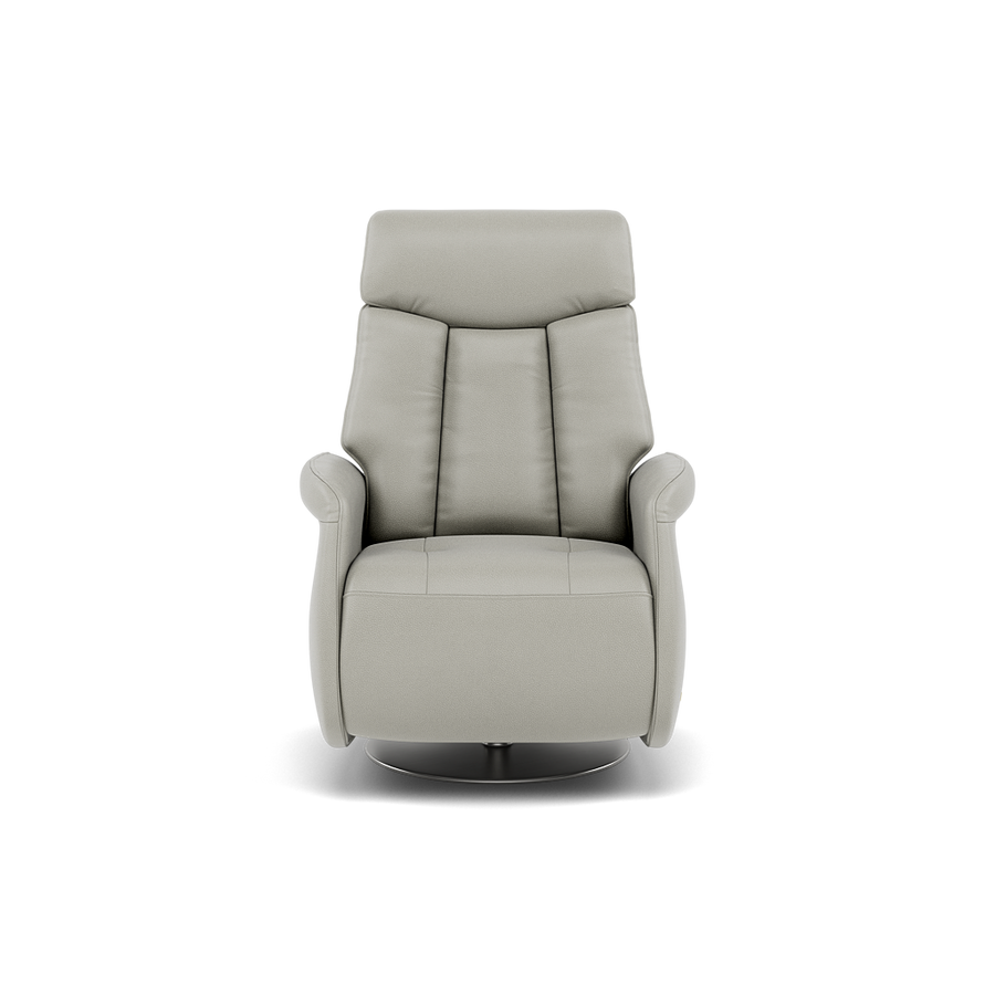 Nicoletti Break Recliner Armchair - Power Chair with Round Metal Base CB Armchairs Sterling Home Macao Ice 371 1