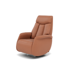 Nicoletti Break Recliner Armchair - Power Chair with Round Metal Base CB — Macao Cognac 363, gallery image 3