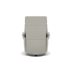 Nicoletti Break Recliner Armchair - Power Chair with Round Metal Base CB — Macao Ice 371, gallery image 2
