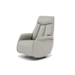 Nicoletti Break Recliner Armchair - Power Chair with Round Metal Base CB — Macao Ice 371, gallery image 3