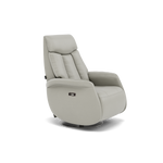 Nicoletti Break Recliner Armchair - Power Chair with Round Metal Base CB — Macao Ice 371, gallery image 1