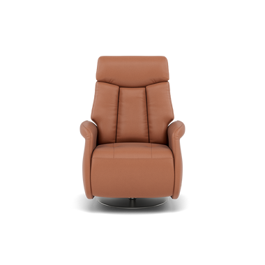 Nicoletti Break Recliner Armchair - Power Chair with Round Metal Base CB Armchairs Sterling Home 2 Macao Cognac 363