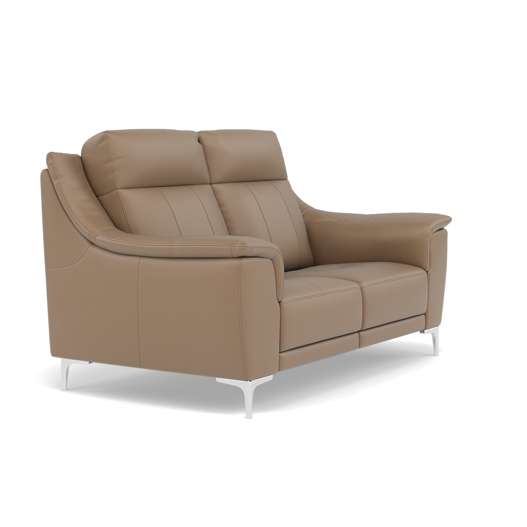 Nicoletti Carmen 2 Seater Sofa - 2 Seater Sofa CB — Feet: Shiny Metal / Torello PS 312 Taupe, gallery image 1