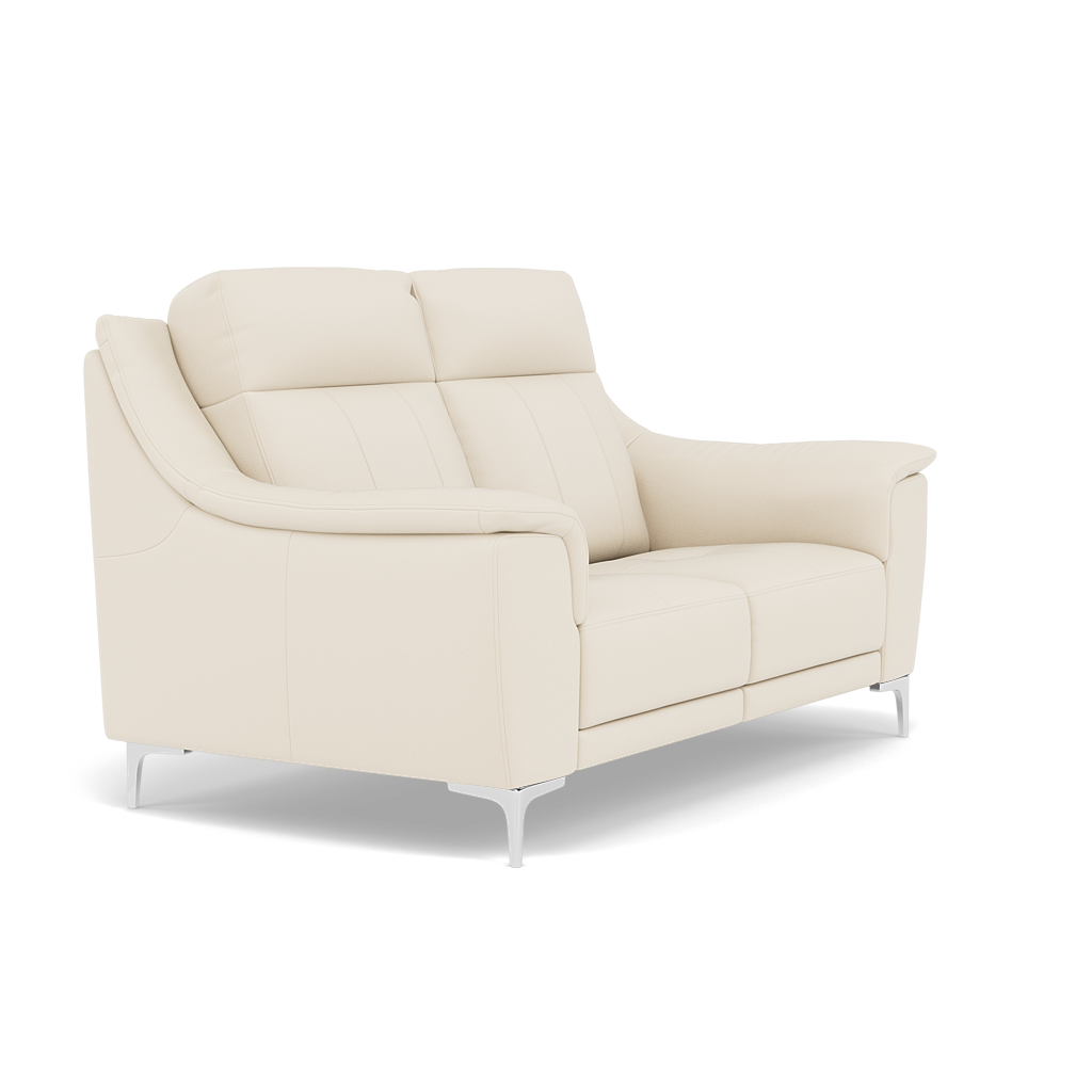 Nicoletti Carmen 2 Seater Sofa - 2 Seater Sofa CB — Feet: Shiny Metal / Torello PS Bianco 93, gallery image 1