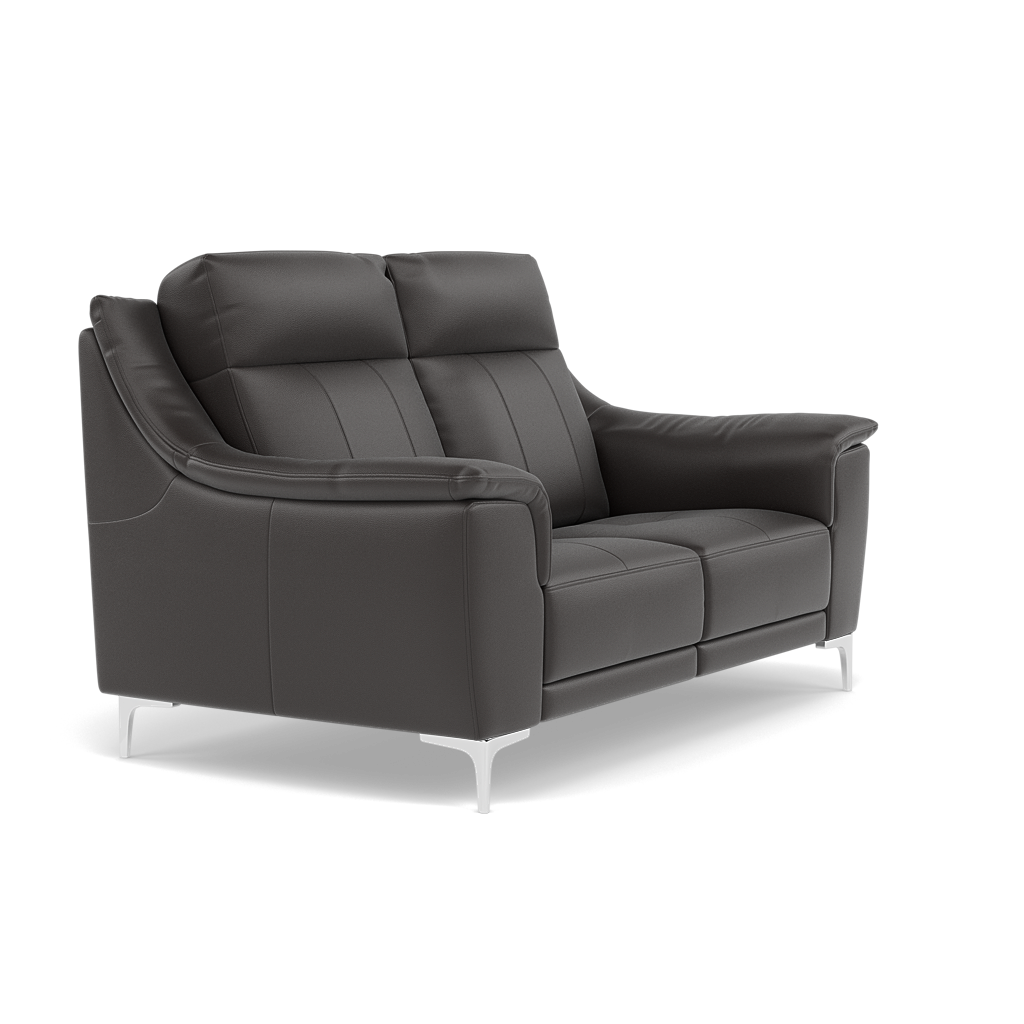 Nicoletti Carmen 2 Seater Sofa - 2 Seater Sofa CB — Feet: Shiny Metal / Torello PS Chocol -S 91, gallery image 1