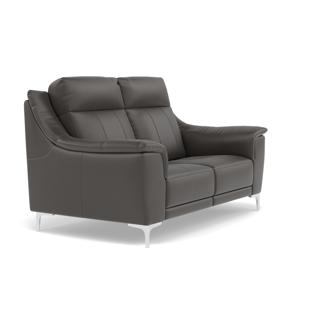 Nicoletti Carmen 2 Seater Sofa - 2 Seater Sofa CB — Feet: Shiny Metal / Torello PS Grigio Scuro 327, gallery image 1