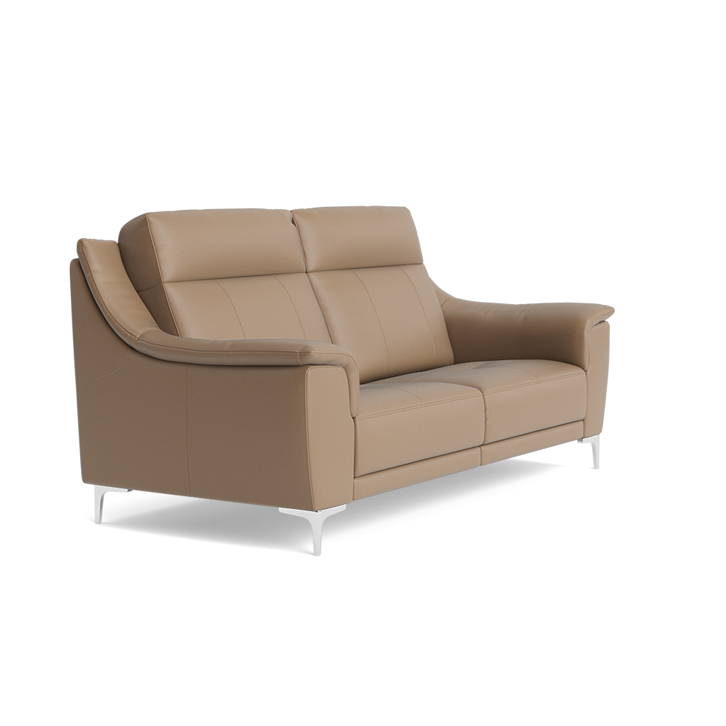 Nicoletti Carmen 3 Seater Sofa - 3 Seater Sofa CB — Feet: Shiny Metal / Torello PS 312 Taupe, gallery image 1