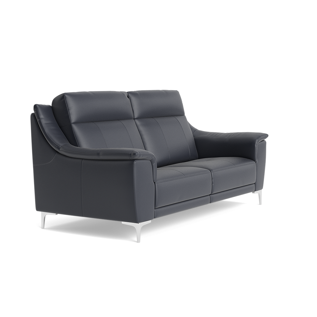 Nicoletti Carmen 3 Seater Sofa - 3 Seater Sofa CB — Feet: Shiny Metal / Torello PS Blu -S 81, gallery image 1