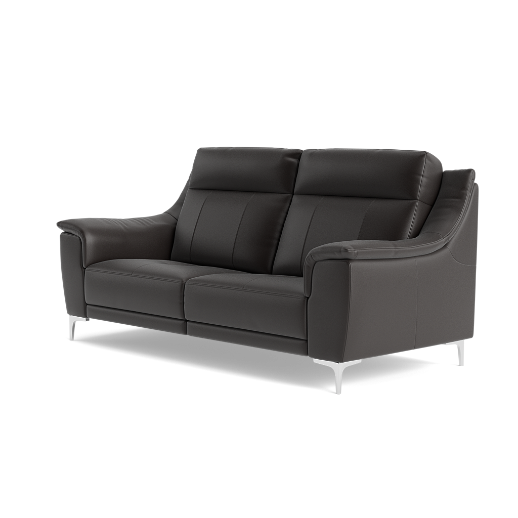 Nicoletti Carmen 3 Seater Sofa - 3 Seater Sofa CB — Feet: Shiny Metal / Torello PS Chocol -S 91, gallery image 3