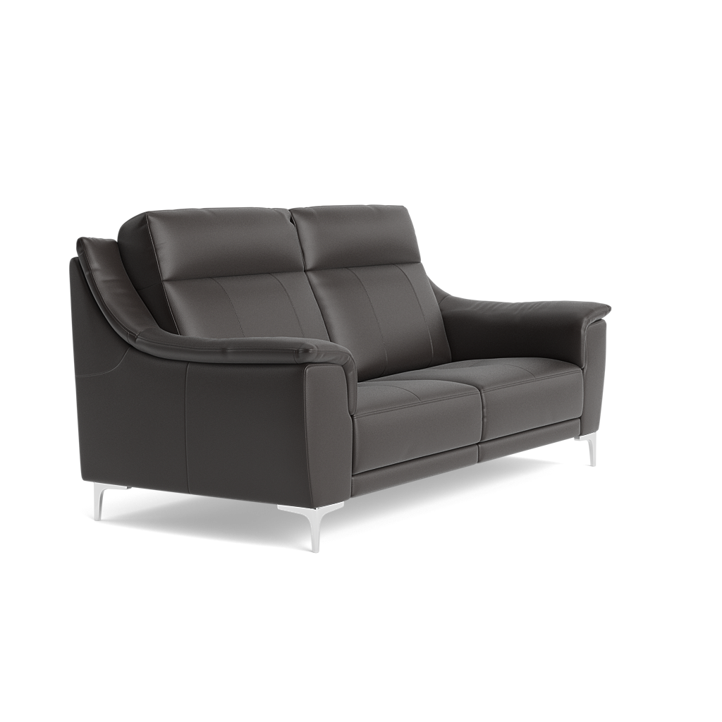 Nicoletti Carmen 3 Seater Sofa - 3 Seater Sofa CB — Feet: Shiny Metal / Torello PS Chocol -S 91, gallery image 1