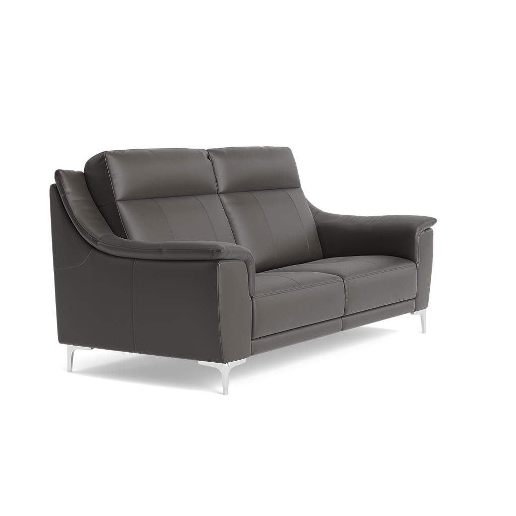 Nicoletti Carmen 3 Seater Sofa - 3 Seater Sofa CB — Feet: Shiny Metal / Torello PS Grigio Scuro 327, gallery image 1