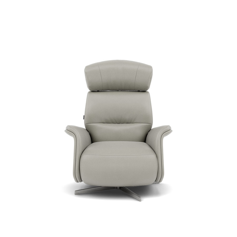 Nicoletti Happiness Recliner Armchair - Power Chair with Metal Base CB Armchairs Sterling Home Macao Ice 371 1