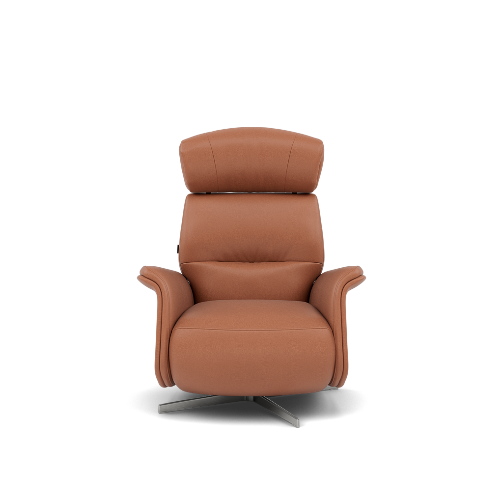 Nicoletti Happiness Recliner Armchair - Power Chair with Metal Base CB Armchairs Sterling Home 2 Macao Cognac 363