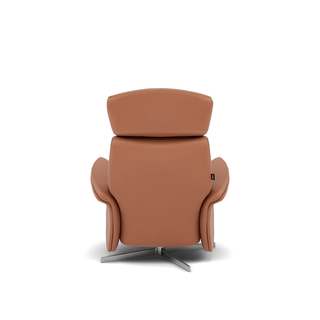 Nicoletti Happiness Recliner Armchair - Power Chair with Metal Base CB — Macao Cognac 363, gallery image 2