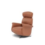 Nicoletti Happiness Recliner Armchair - Power Chair with Metal Base CB — Macao Cognac 363, gallery image 3