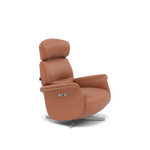 Nicoletti Happiness Recliner Armchair - Power Chair with Metal Base CB — Macao Cognac 363, gallery image 1