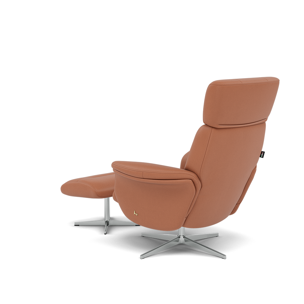 Nicoletti Love Recliner Armchair & Footstool - Manual Chair & Stool CB — Macao Cognac 363, gallery image 3
