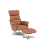 Nicoletti Love Recliner Armchair & Footstool - Manual Chair & Stool CB — Macao Cognac 363, gallery image 1