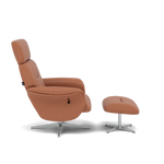 Nicoletti Love Recliner Armchair & Footstool - Manual Chair & Stool CB — Macao Cognac 363, gallery image 2