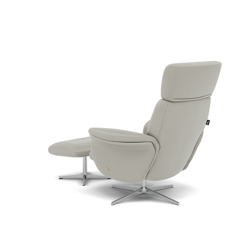 Nicoletti Love Recliner Armchair & Footstool - Manual Chair & Stool CB — Macao Ice 371, gallery image 3