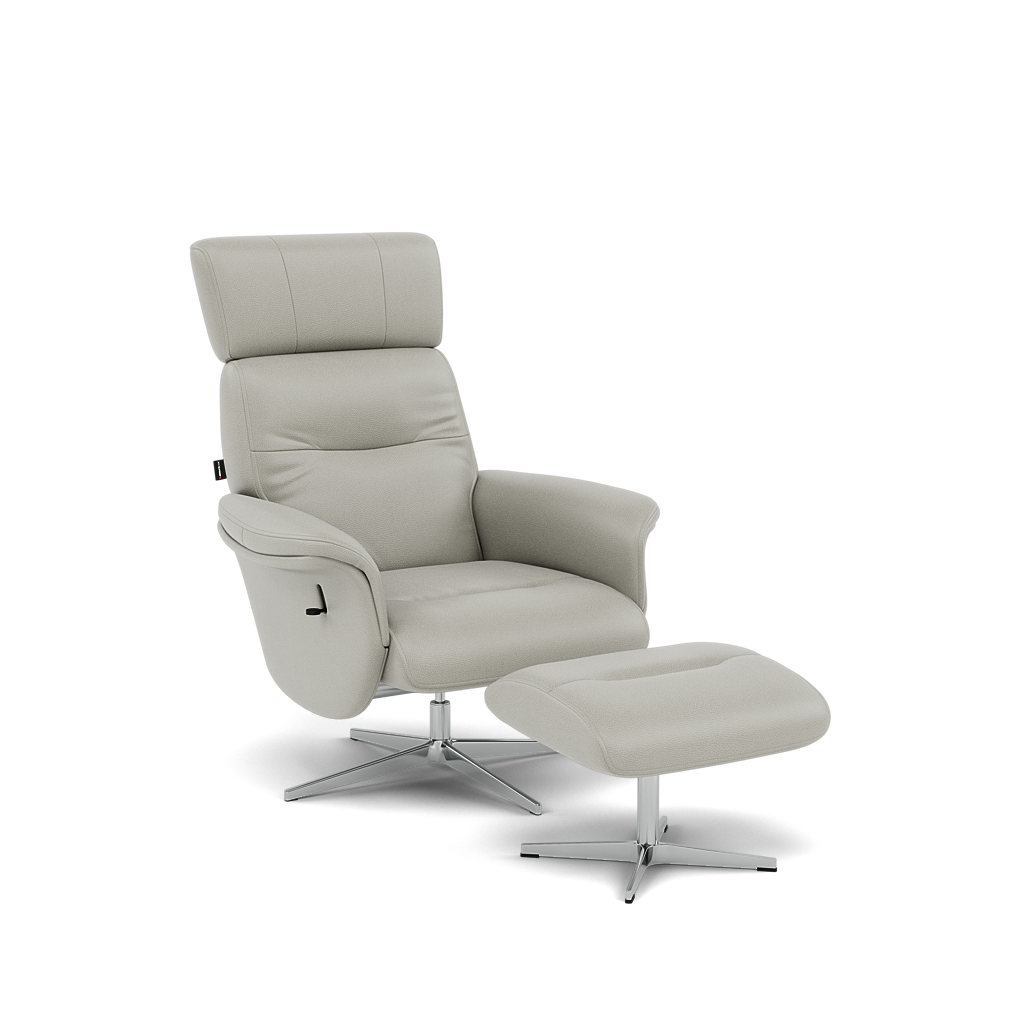 Nicoletti Love Recliner Armchair & Footstool - Manual Chair & Stool CB — Macao Ice 371, gallery image 1