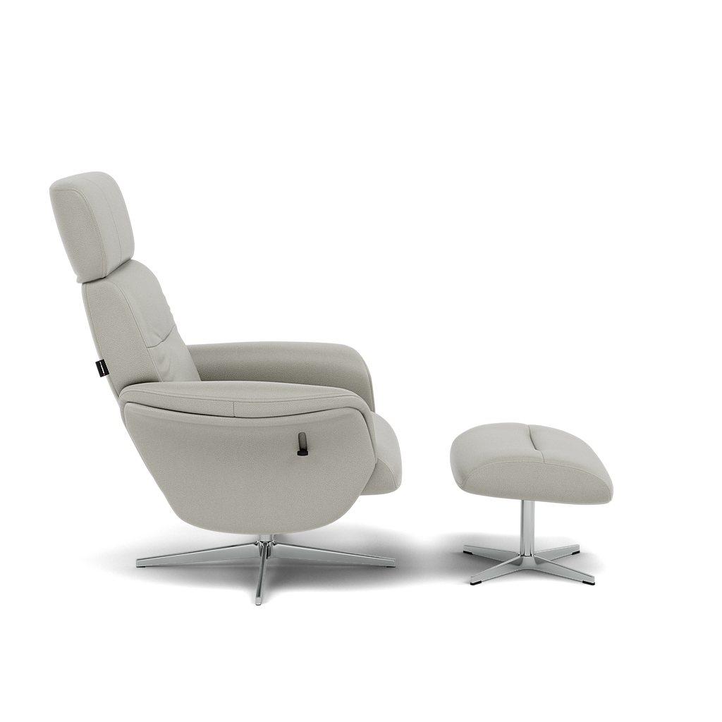 Nicoletti Love Recliner Armchair & Footstool - Manual Chair & Stool CB — Macao Ice 371, gallery image 2