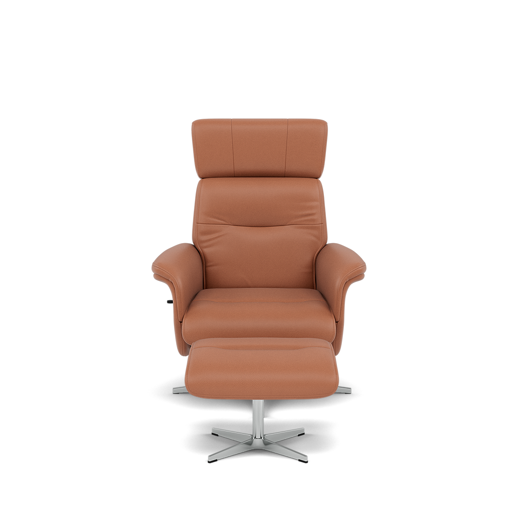 Nicoletti Love Recliner Armchair & Footstool - Manual Chair & Stool CB Armchairs Sterling Home 1 Macao Cognac 363