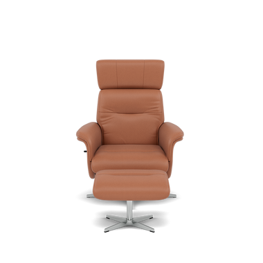 Nicoletti Love Recliner Armchair & Footstool - Manual Chair & Stool CB Armchairs Sterling Home 1 Macao Cognac 363