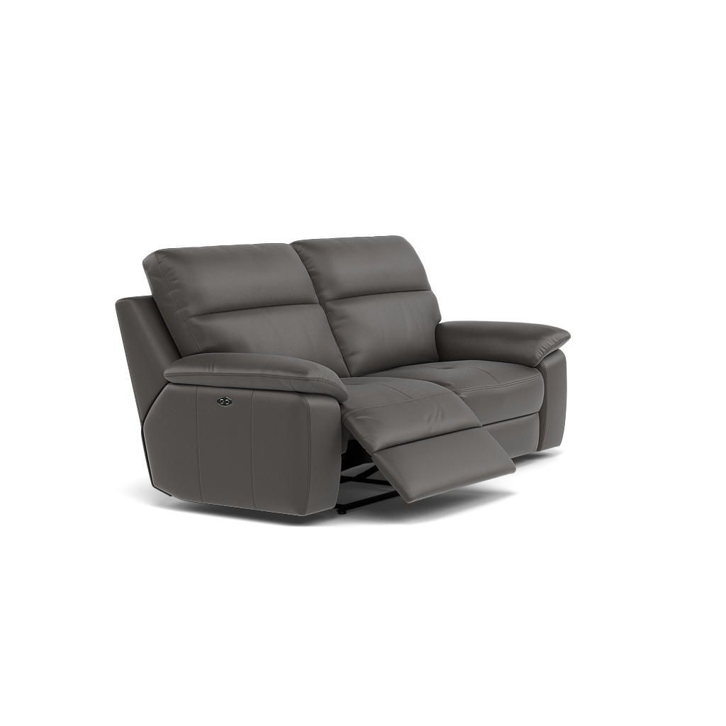 Nicoletti Vivaldi II 3 Seater Recliner Sofa - 3 Seater Double Power Recliner CB Torello - Power Recliner — Torello PS Grigio Scuro 327, gallery image 1