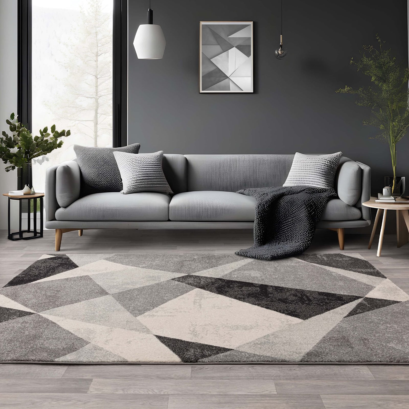 Nasir Patio Grey Rug - NV02 Patio Grey - 120cm x 170cm