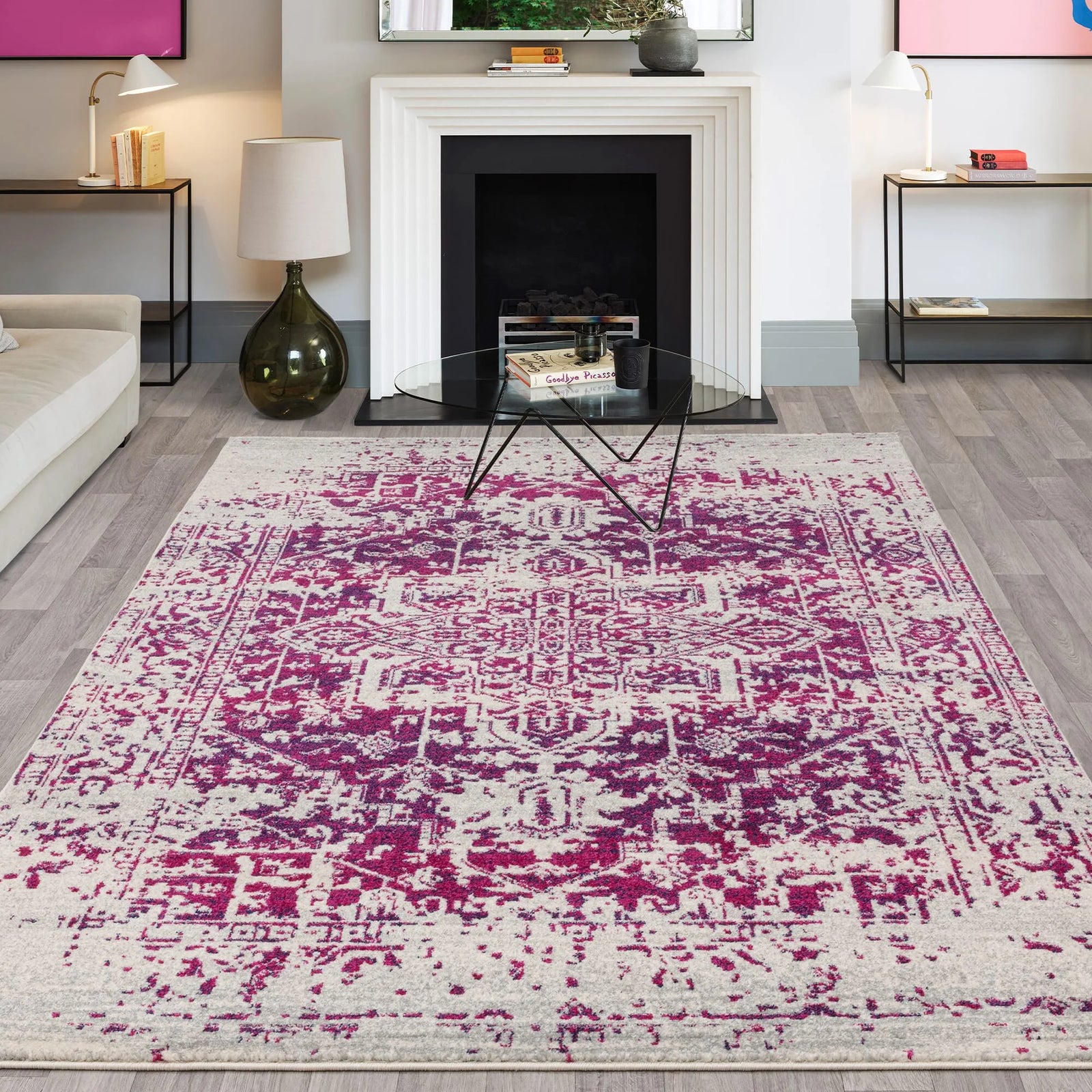 Nasir Antique Fuchsia Rug - NV08 Antique Fuchsia - 120cm x 170cm