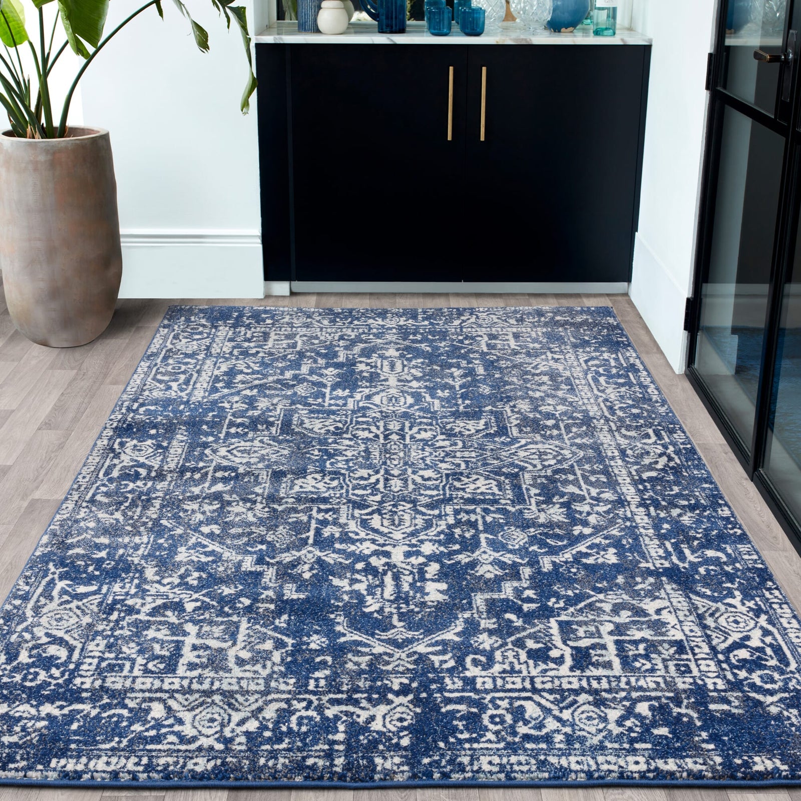 Nasir Antique Navy Rug - NV11 Antique Navy - 80cm x 150cm